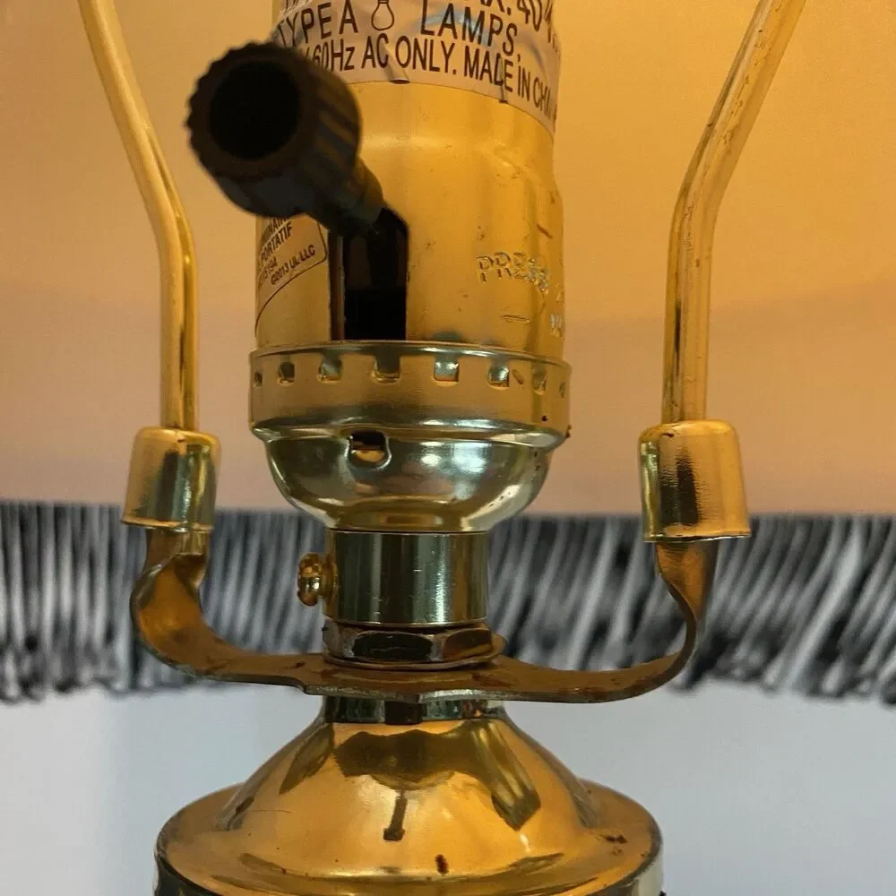 ICONIC YELLOW/BLACK FRINGE FISHNET LEG TABLE LAMP INSPIRED BY A CHRISTMAS STORY